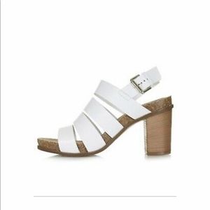 NEW Topshop “Nickname” White Wooden Sandal 8.5 39